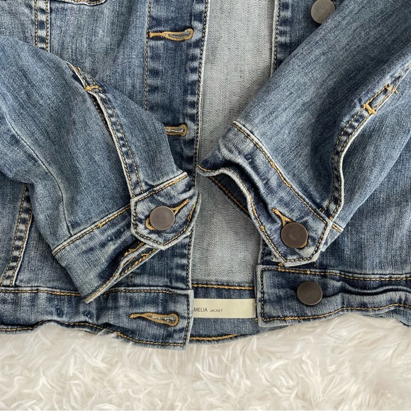 Kut from the Kloth Denim Amelia Jacket Women’s Size XL Medium Wash Red Lips - Picture 8 of 10